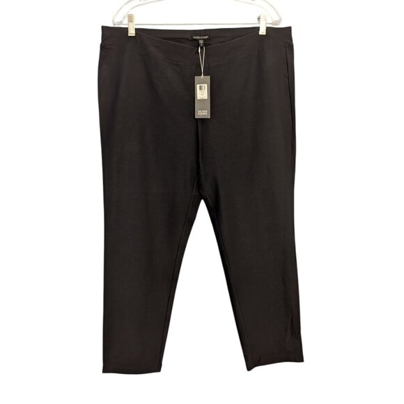 Eileen Fisher Pants - Eileen Fisher Womens Washable Stretch Crepe Slim Ankle Pants XL Black Retail Mad